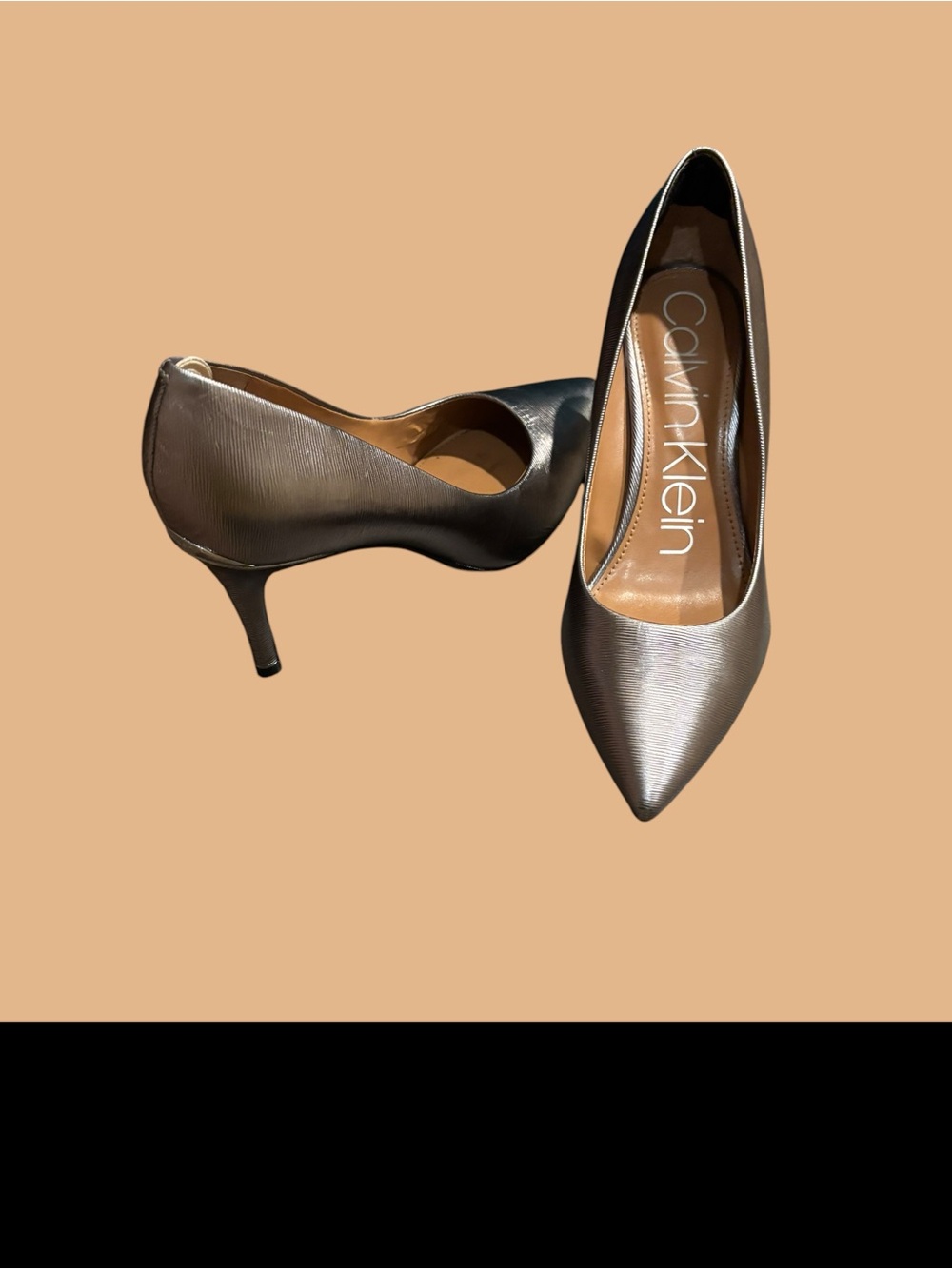Calvin Klein Women's Metallic Pewter Pointed-Toe Pumps